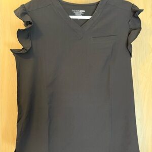 Fashion Nova Ruffle Top + Jogger Scrub Set